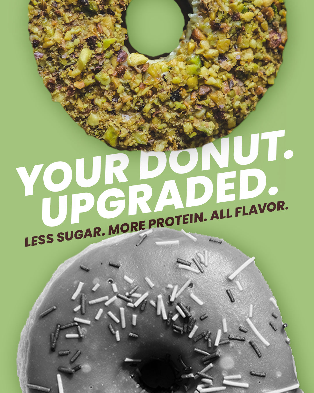 PROTEIN CHOCOLATE-PISTACHIO DONUTS