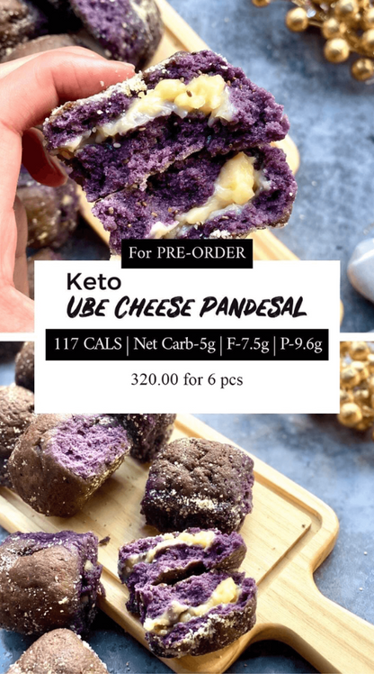 Keto Ube Cheese Pandesal